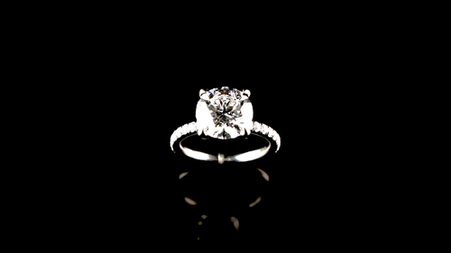 Nathan Alan Signature Side Stone Solitaire with Pave' Set Prongs