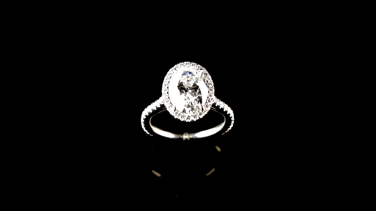 Oval Halo with Cathedral Pave' Set Band