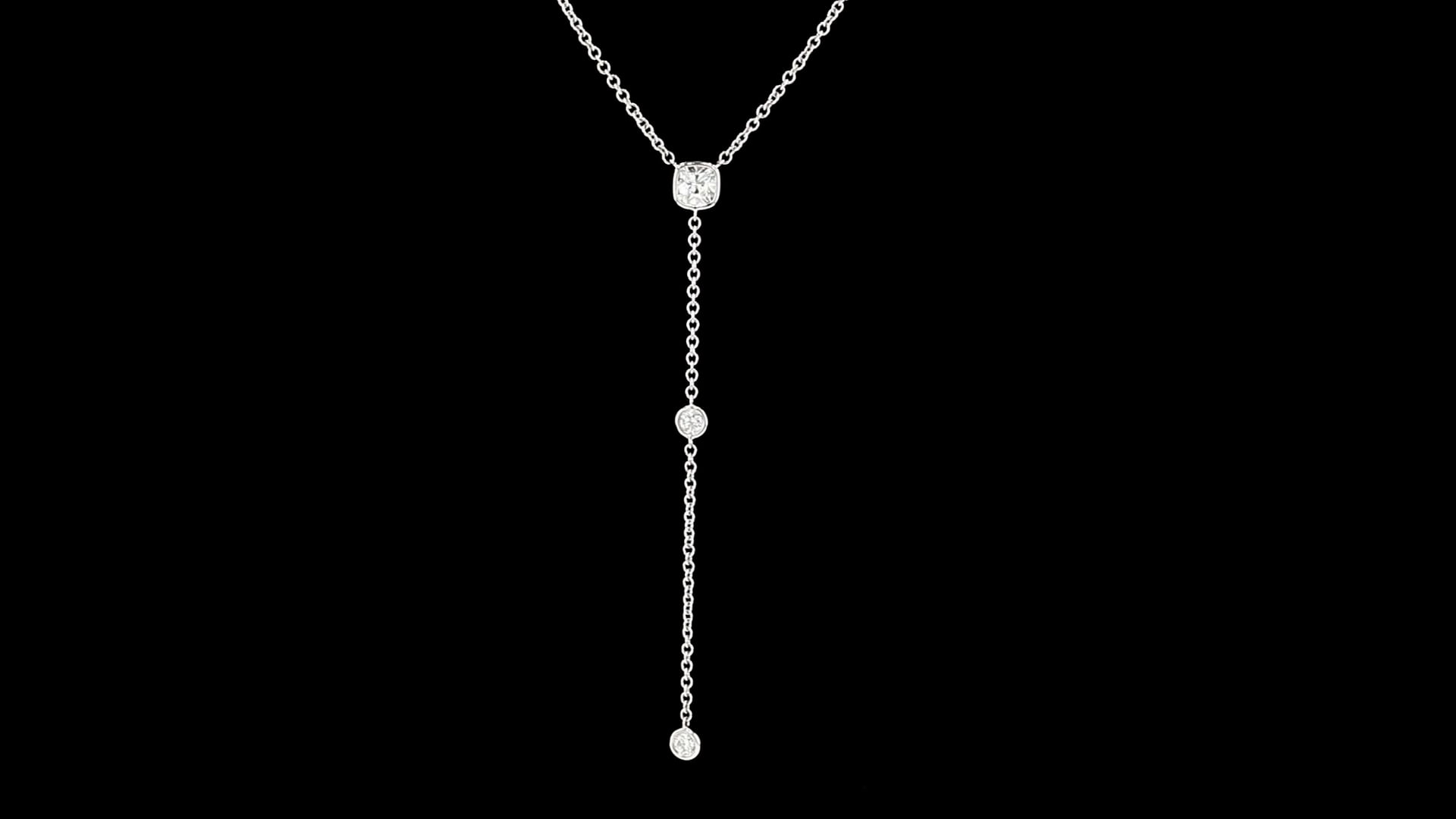 Initial Charm Necklace in 18K White Gold with Diamond A | David Yurman