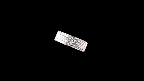 Four Row Pave' Set Diamond Band Set Half Way Around